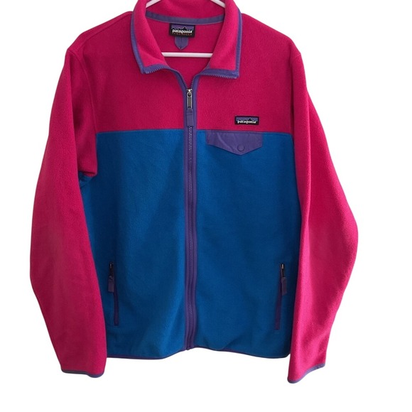 Patagonia Jackets & Blazers - Patagonia Synchilla Full Zip Fleece‎ Jacket Pink Blue Colorblock Womens Small